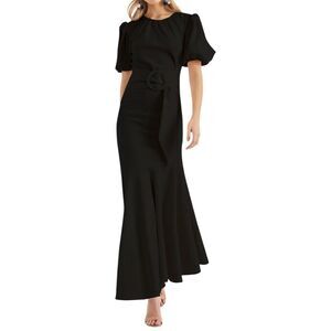 NWTs Sachin & Babi Camila Puff Sleeve Mermaid Dress in Black Size 20